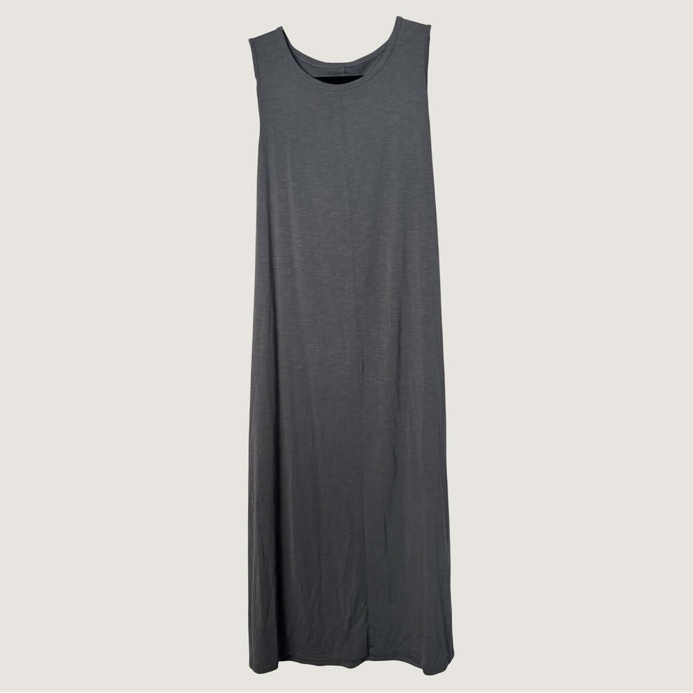NIC+ZOE Womens XS Charcoal Grey Slub Knit Sleeveless Tank Maxi Dress